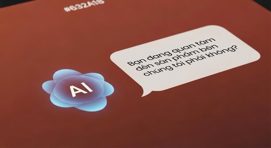 Giao diện chatbot AI tự động tương tác với khách hàng dựa trên hành vi và nhu cầu