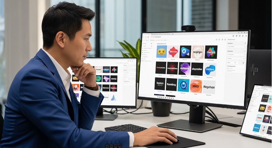 Biểu tượng dữ liệu hỗn loạn chuyển thành biểu đồ trực quan hóa