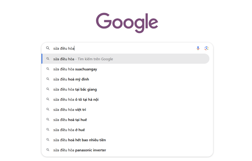 Đề xuất từ khóa của Google Suggest